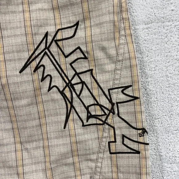 Fox Racing Skater Chino Shorts Men's 38 Dad Casual Plaid Dark Khaki - Picture 5 of 13